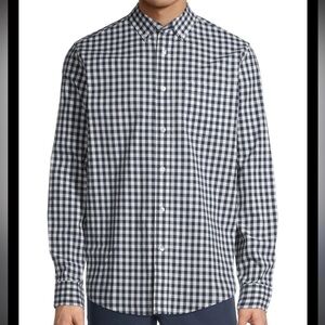 Theory Black and White Checkered Casual Button Down Shirt